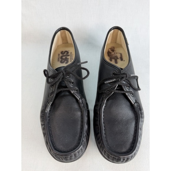 SAS SIESTA LACE UP WOMEN LOAFERS SIZE 11 BLACK LEATHER - Picture 2 of 13
